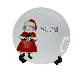 Rae Dunn Mrs. Claus Ceramic Plate 10" Christmas Decor